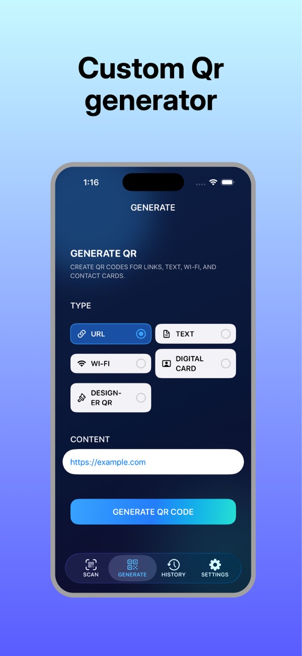 Vytvoření vlastního QR kódu pro URL, text, Wi-Fi nebo digitální vizitku
